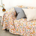 Daisy Dreamer Reversible Tassel Blanket — product in use