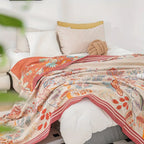 Vineyard Blossom Reversible Cotton Blanket — product detail view