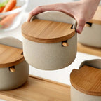 Ceramic Bamboo Spice Jar Set — lifestyle shot