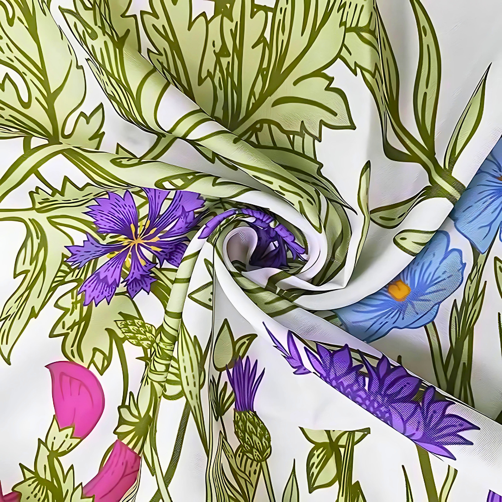 Pastoral Style Plants Waterproof Shower Curtain — product detail view