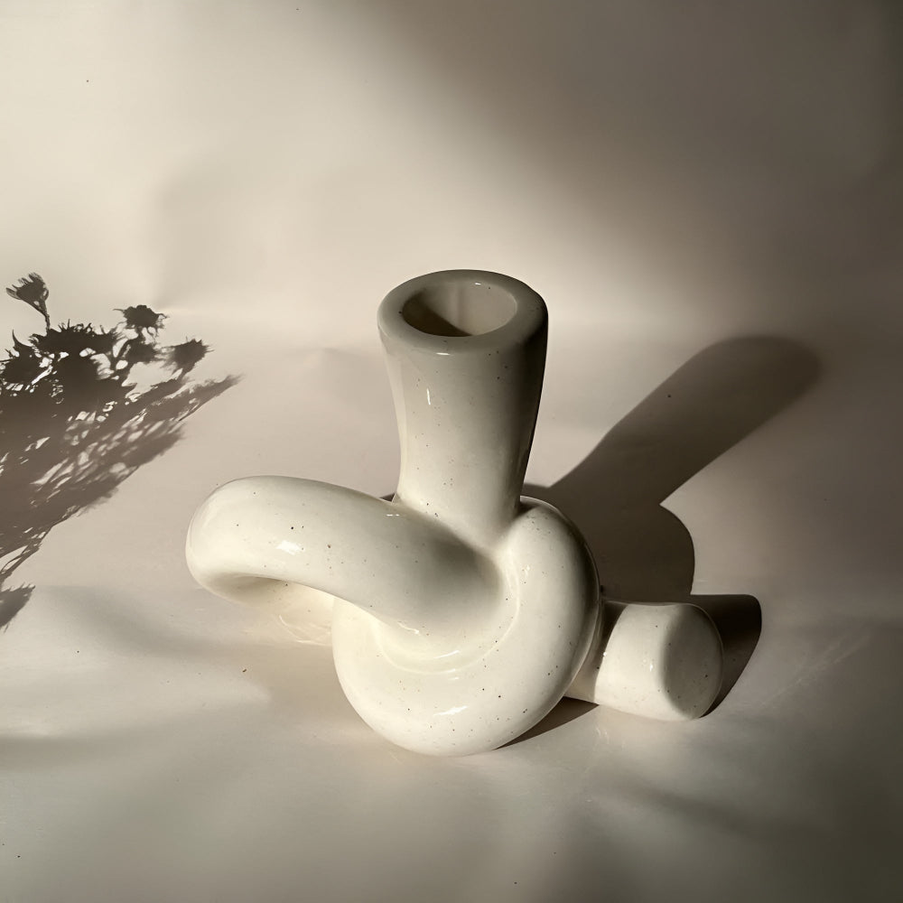 Knot Ceramic Candle Holder — product close-up