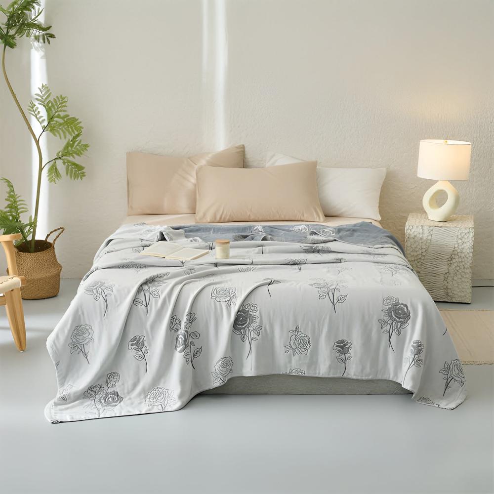 Serenity Rose Throw Blanket — alternate angle view