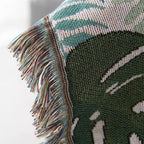 Palm Leaves Sofa Cover Tassel Blanket — product close-up