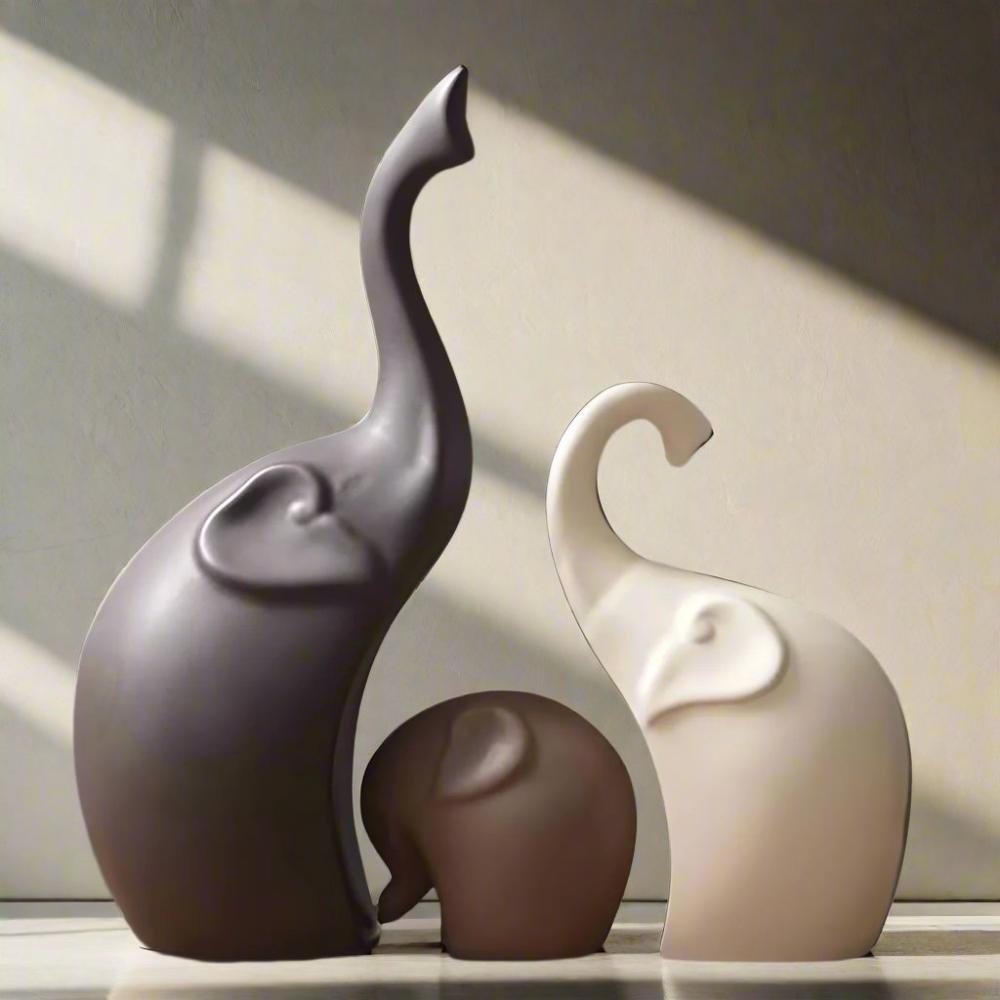Modern Grace Elephant Sculptures — product in use