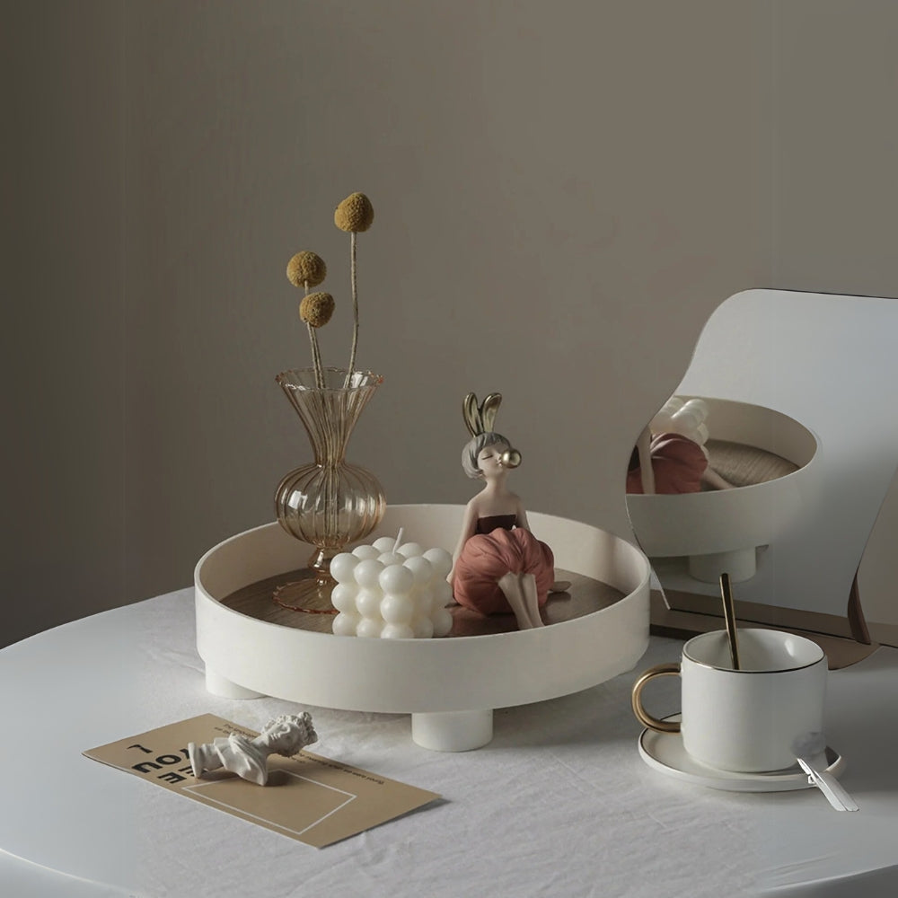 Modern Round Wooden Barbara Tray — main product photo