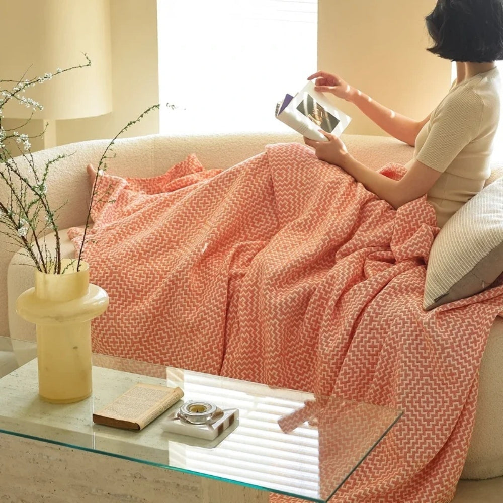 Cosy Maze Pure Cotton Blanket — alternate angle view