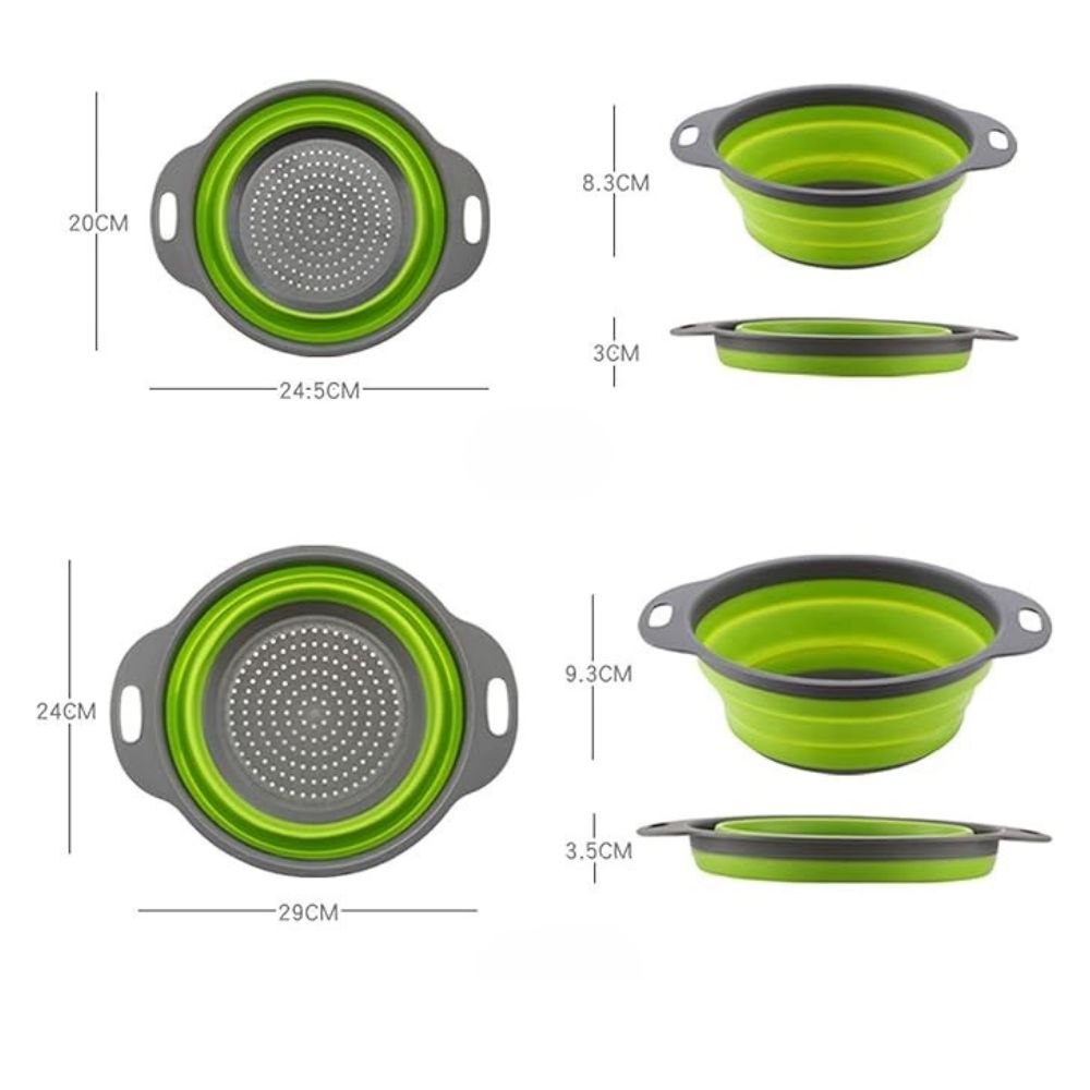 Collapsible Silicone Strainer Basket — product in use