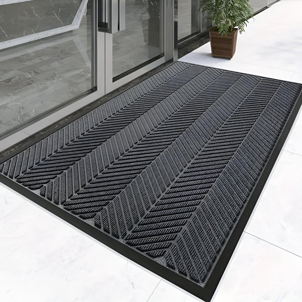 Chevron Ridges Non-Slip Door Mat — additional view