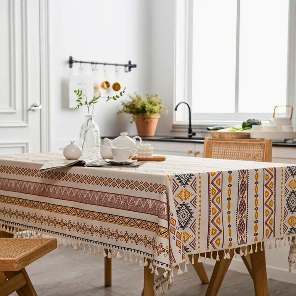 Exquisite Bohemian Tablecloth with Tassels — main product photo