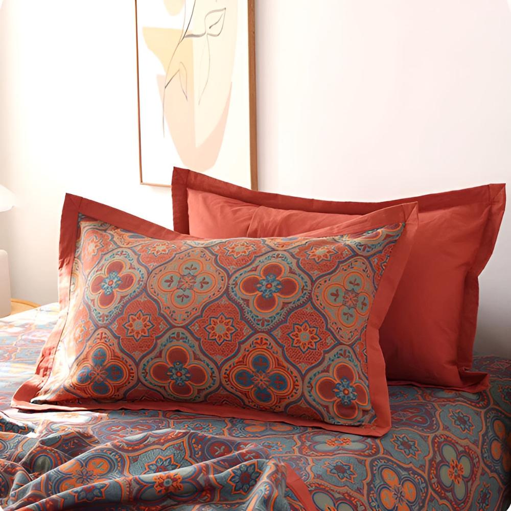 Blossom Embroidery Cotton Reversible Coverlet — product detail view