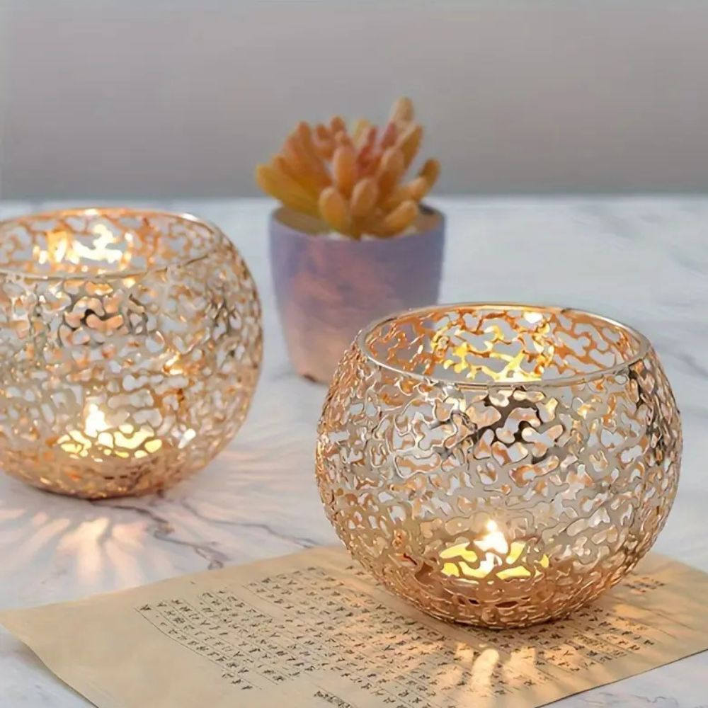 Glow Sphere Candle Holder — product in use