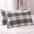 Checked & Striped Cotton Pillowcase — lifestyle shot