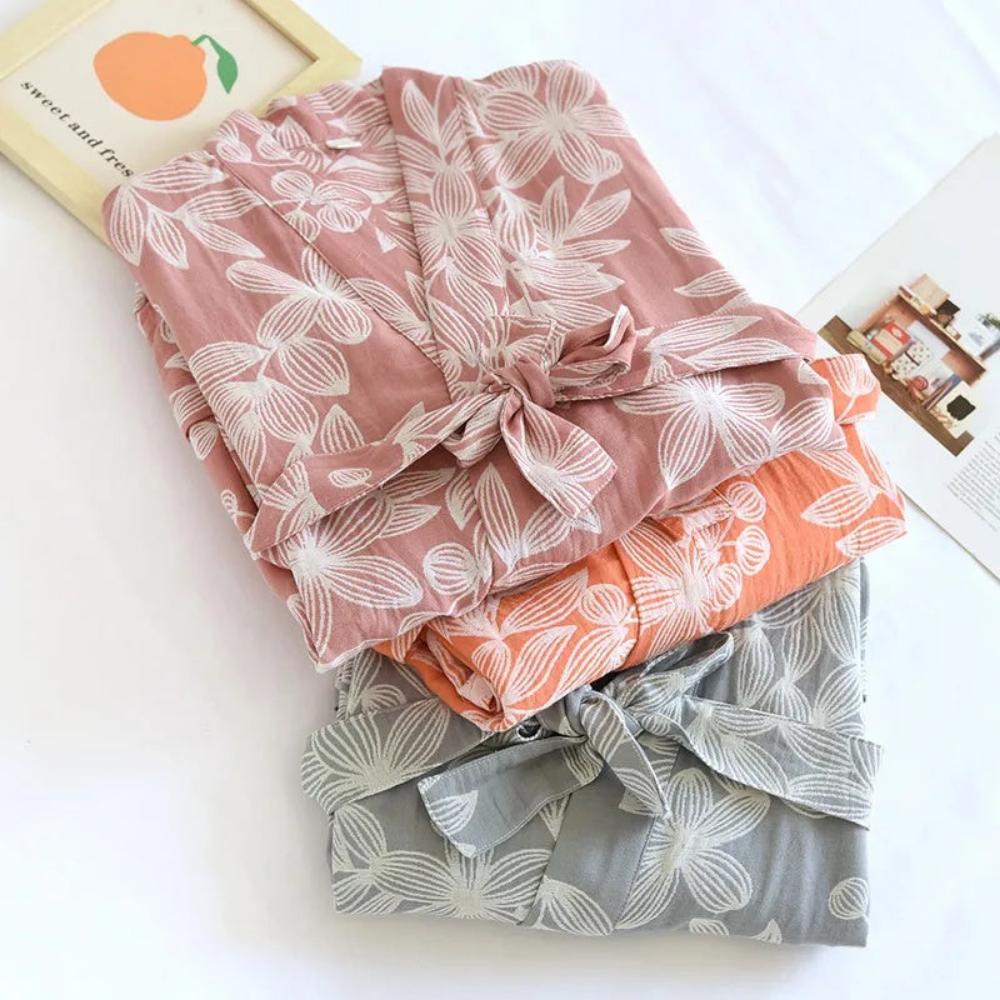 Floral Breeze Kimono Robe — product in use