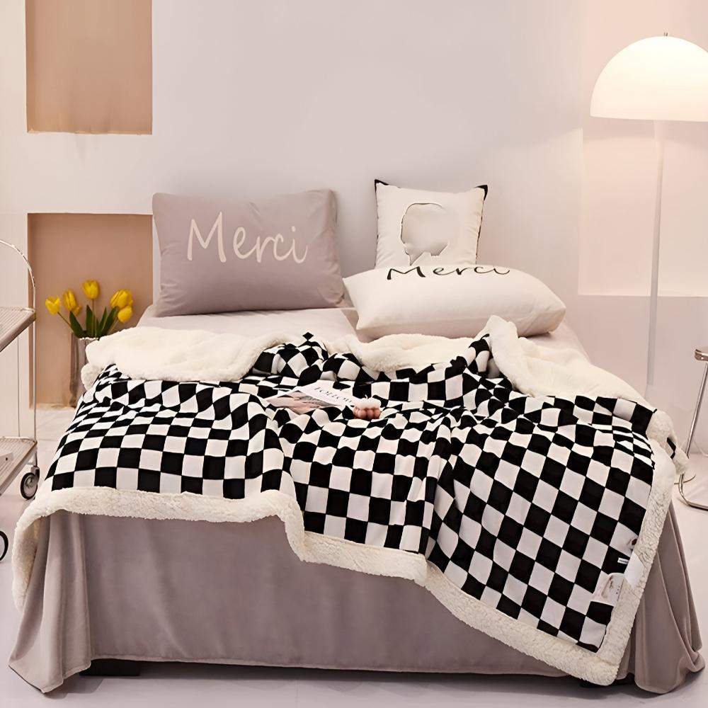 Chessboard Pattern Elegance Blanket — product detail view