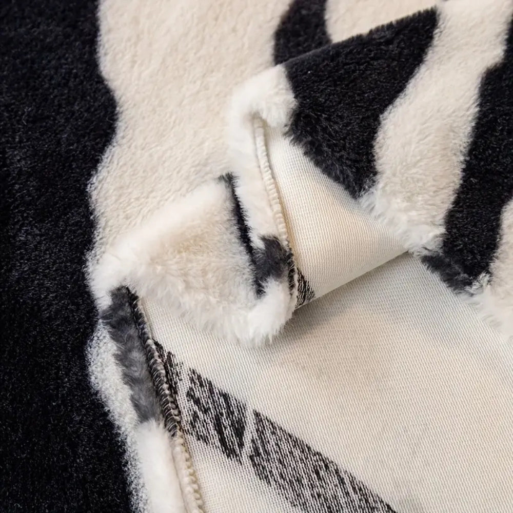 Wild Stripes Zebra Fleece Sofa Cover — lifestyle shot