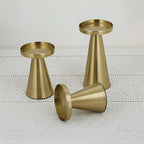Elegant Brass Candle Holders | Set of 3 — product detail view