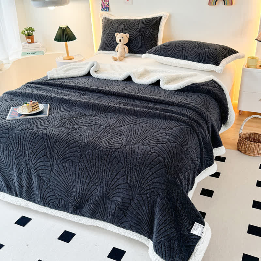 Fluffy Sherpa Shell Blanket — product detail view