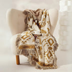 Azura Boho Geometric Knit Blanket — lifestyle shot
