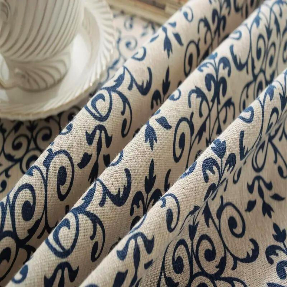 Cottage Chic Patterned Tablecloth — product in use