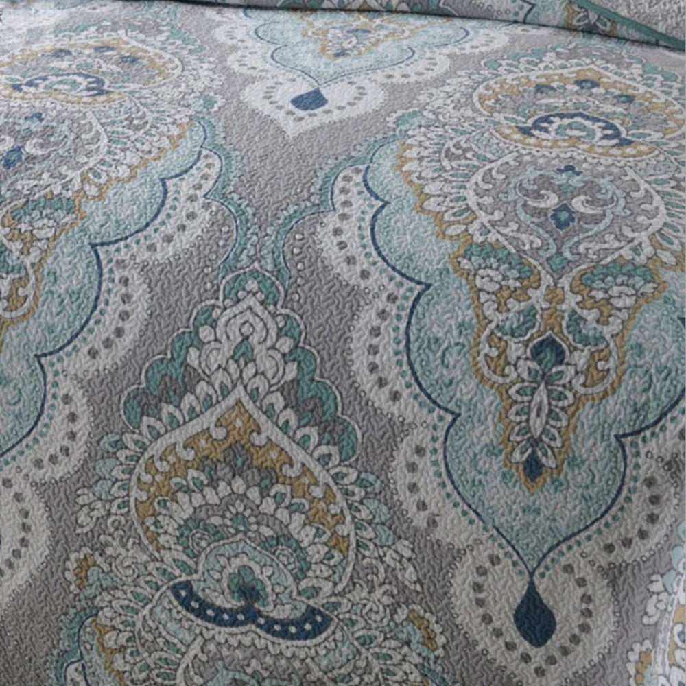 Paisley Aqua Teal Coverlet Set — alternate angle view