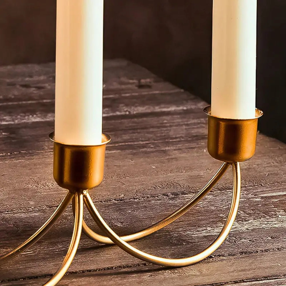 Gilded Trio Iron Candle Holder — product detail view