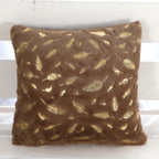Golden Leaf Velvet Cushion Covers — alternate angle view