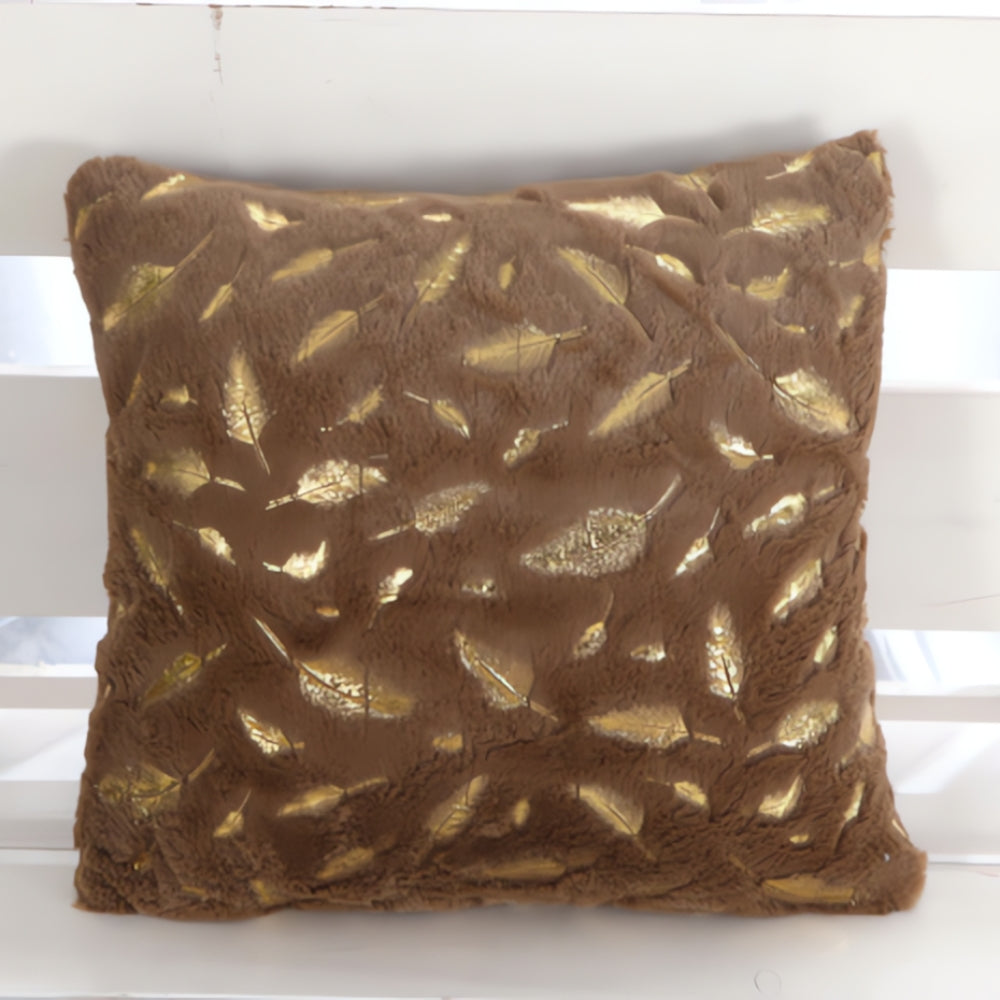 Golden Leaf Velvet Cushion Covers — alternate angle view