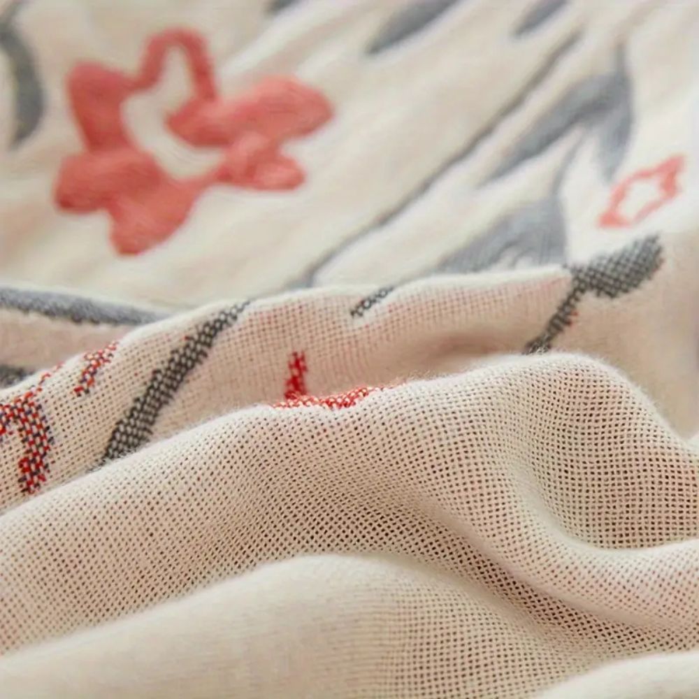 Versailles-Inspired Reversible Floral Blanket — product detail view
