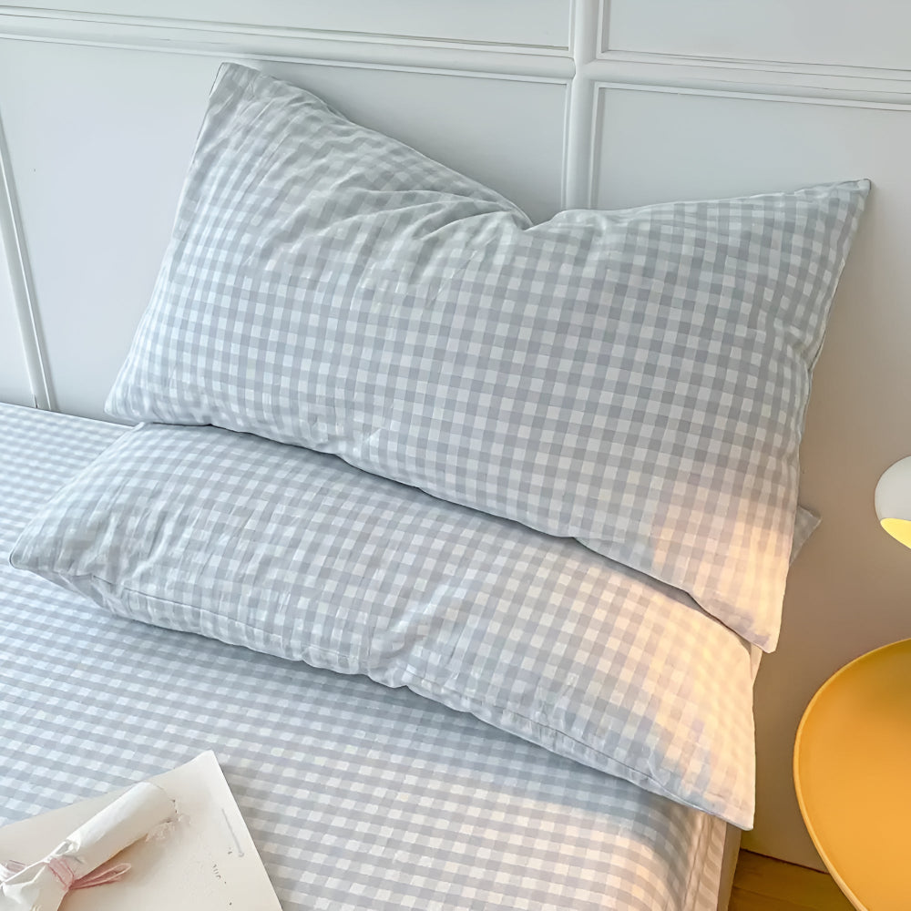 Soft Plaid Checkered Pillowcases — product detail view