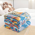 Underwater Coral Cotton Blanket — product in use