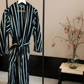 Allure Stripe Unisex Bathrobe — alternate angle view