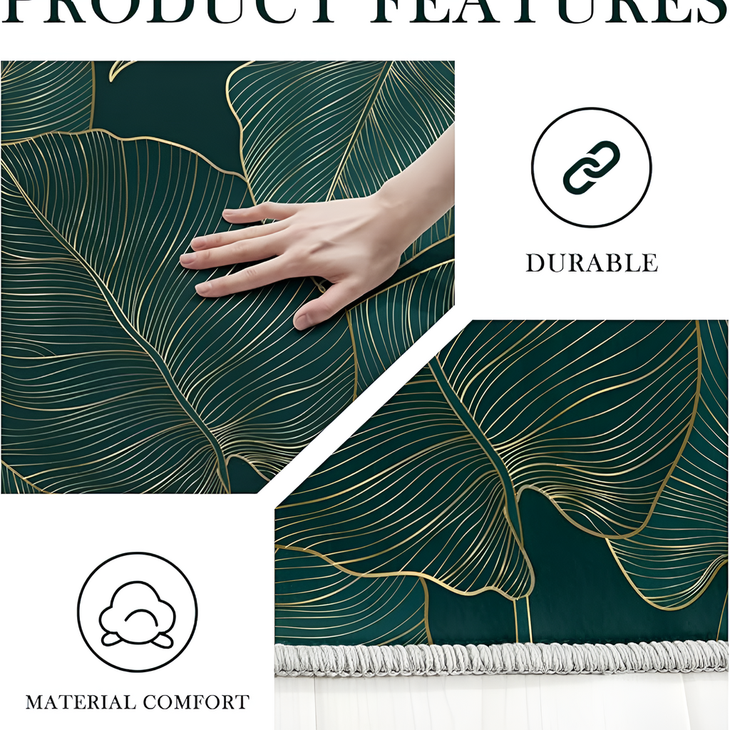 Gold Linear Leaf Door Mat — product feature detail