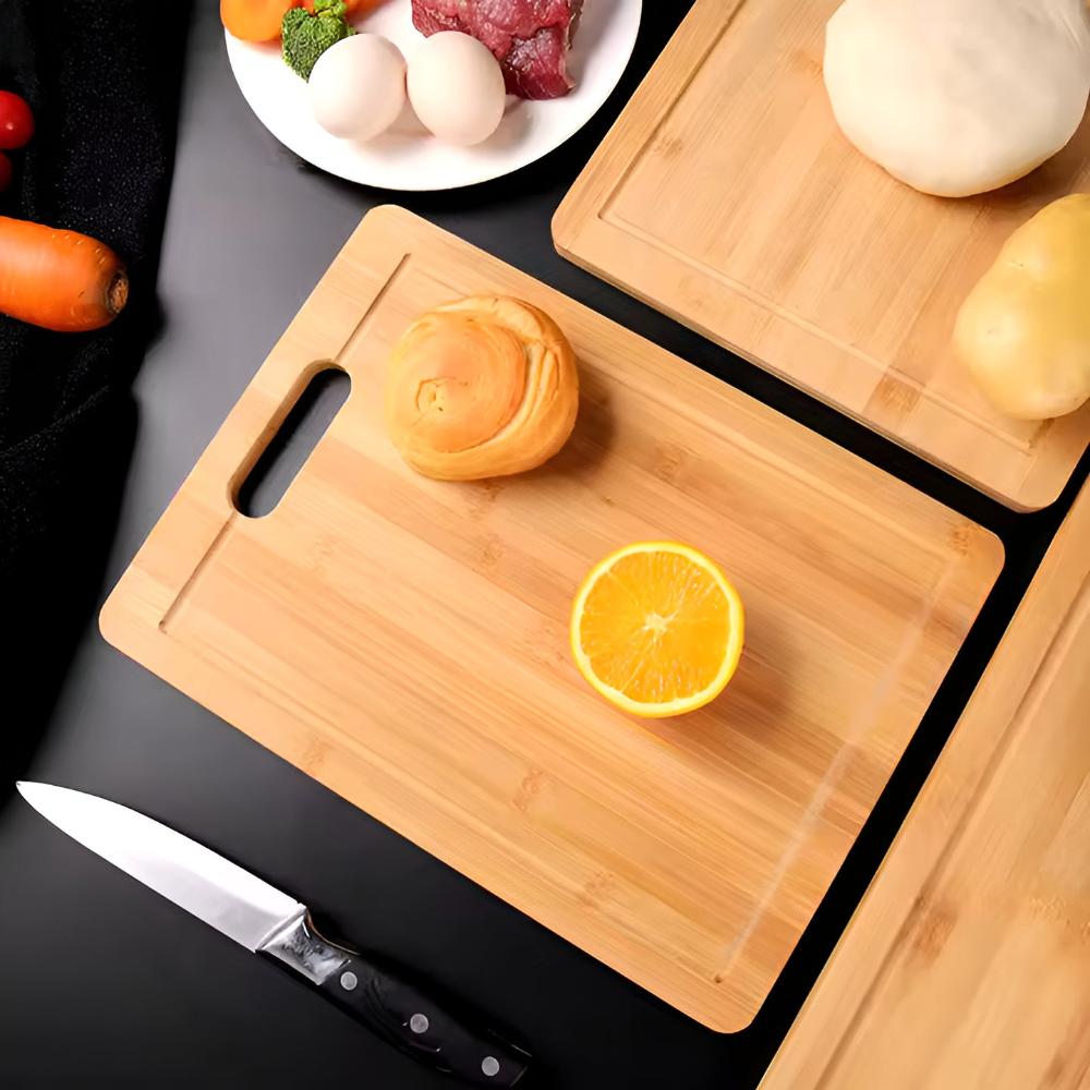 Double-Sided Bamboo Chopping Board — product in use
