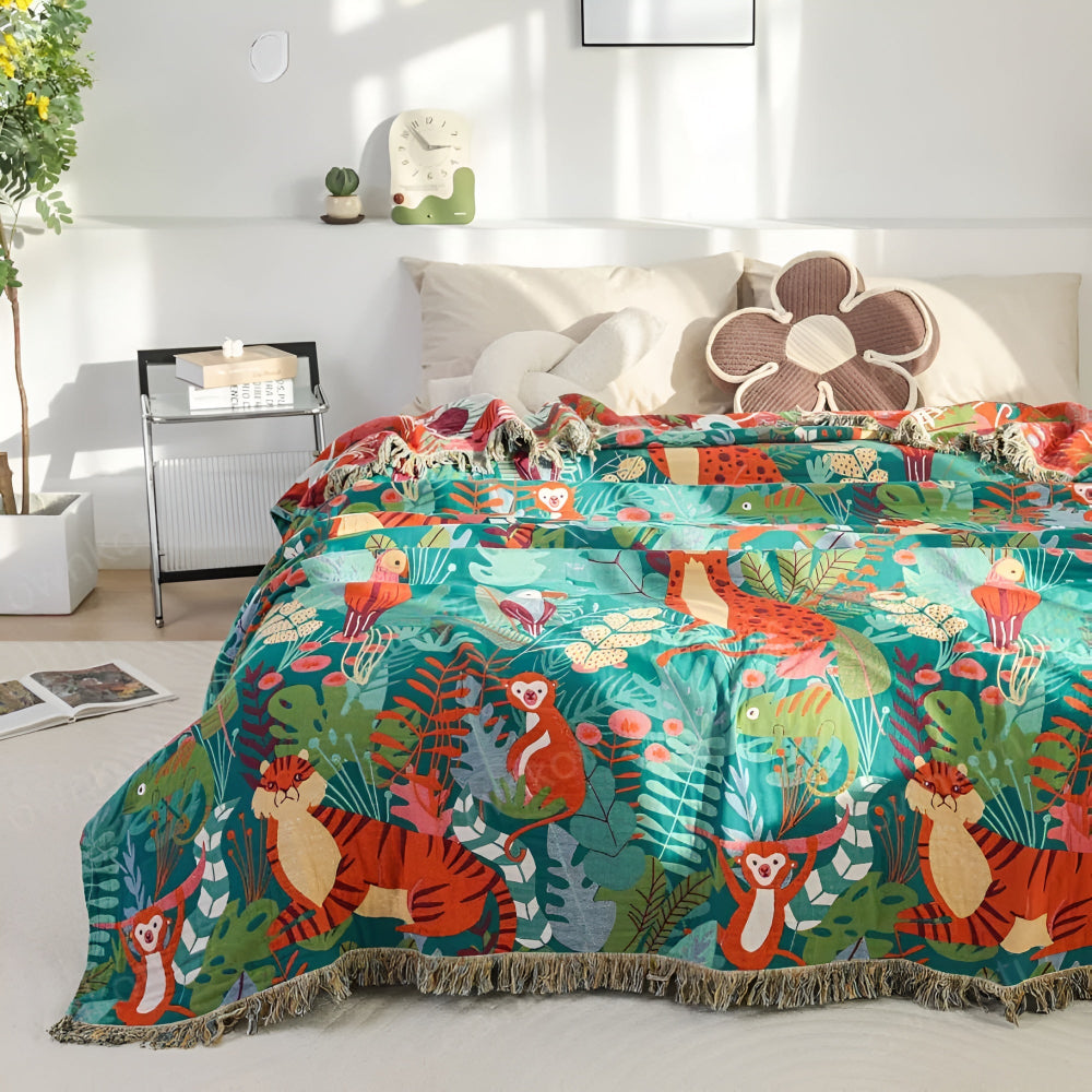 Jungle Adventure Kids Blanket — product in use