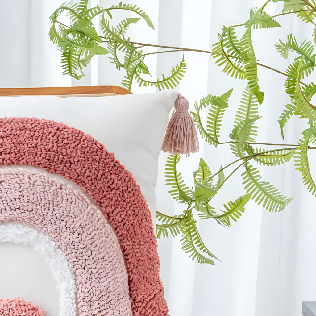 Tufted Embroidered Boho Cushion Cover — product detail view