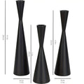 Sleek Nordic Brass Waist Candlestick| 3pcs Set — alternate angle view