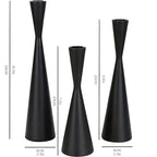 Sleek Nordic Brass Waist Candlestick| 3pcs Set — alternate angle view