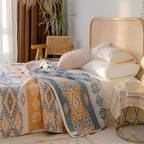 Serene Boho Style Cotton Blanket — product in use