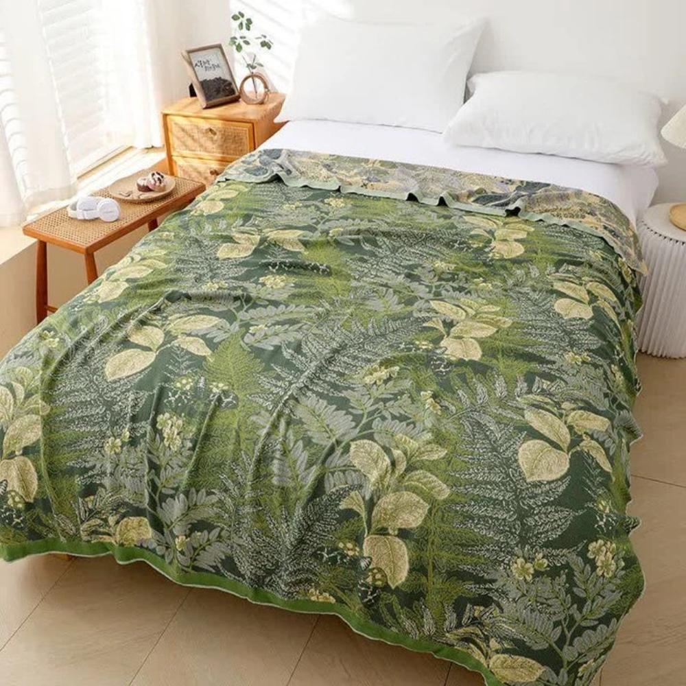 Verdant Leaf Bamboo Fiber Cooling Blanket — product detail view