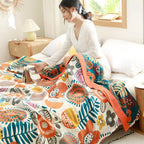 Boho Cartoon Flower Blanket — product in use