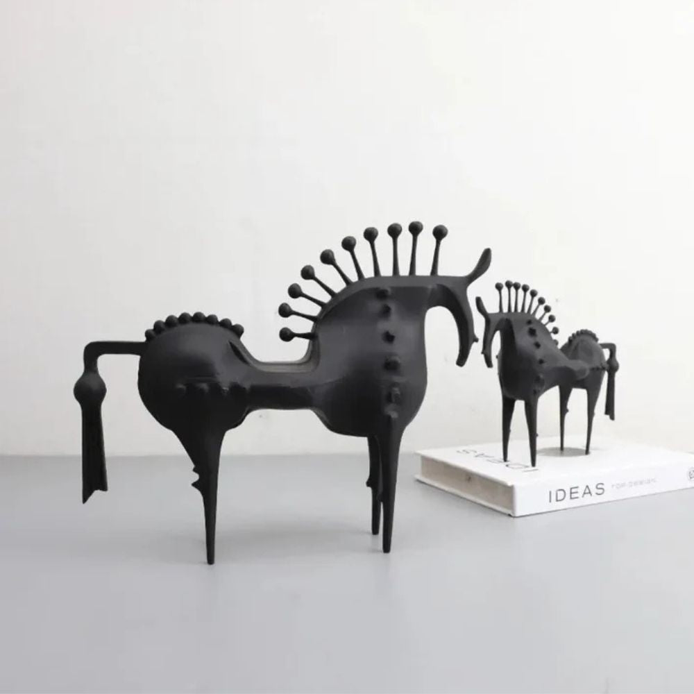 Black Stallion Metal Sculpture — product in use