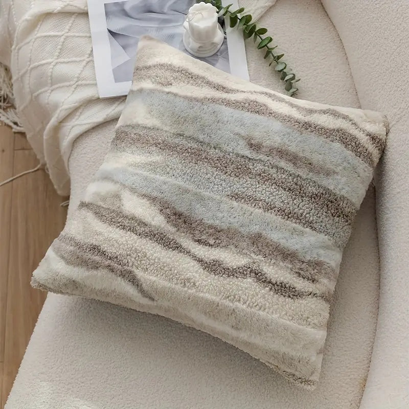 Marble Inspired Plush Cushion Cover — product in use