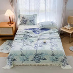 Bamboo Cotton Reversible Jacquard Throw — alternate angle view