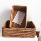 Artisan Rectangular Rattan Storage Basket — product close-up