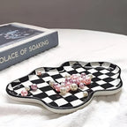 Classic Checkered Ceramic Plate — product close-up