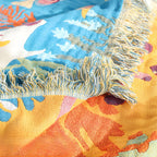 Underwater Coral Cotton Blanket — product close-up