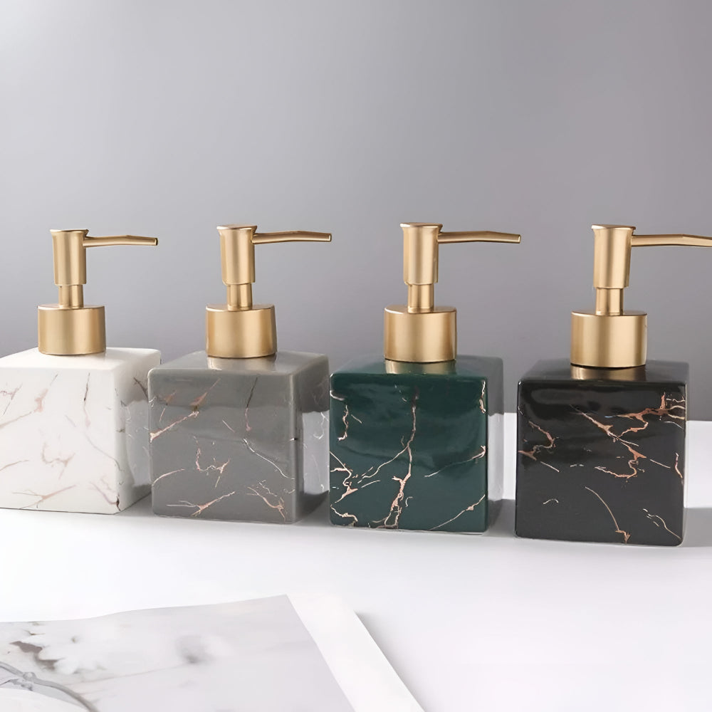 Marble Luxe Soap Dispenser — product in use