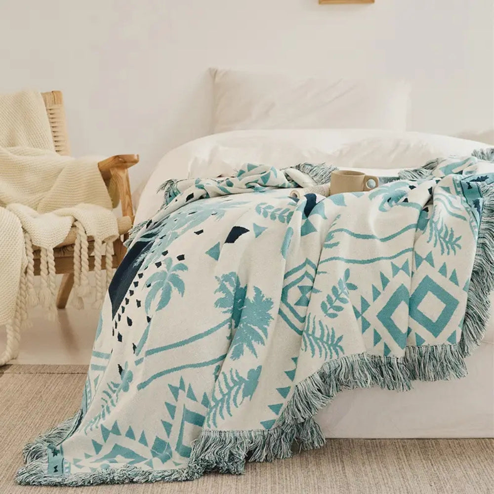Azura Boho Geometric Knit Blanket — main product photo