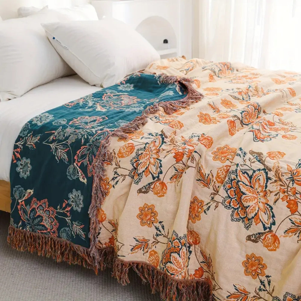Rustic Cosy Boho Throw Blanket — product close-up