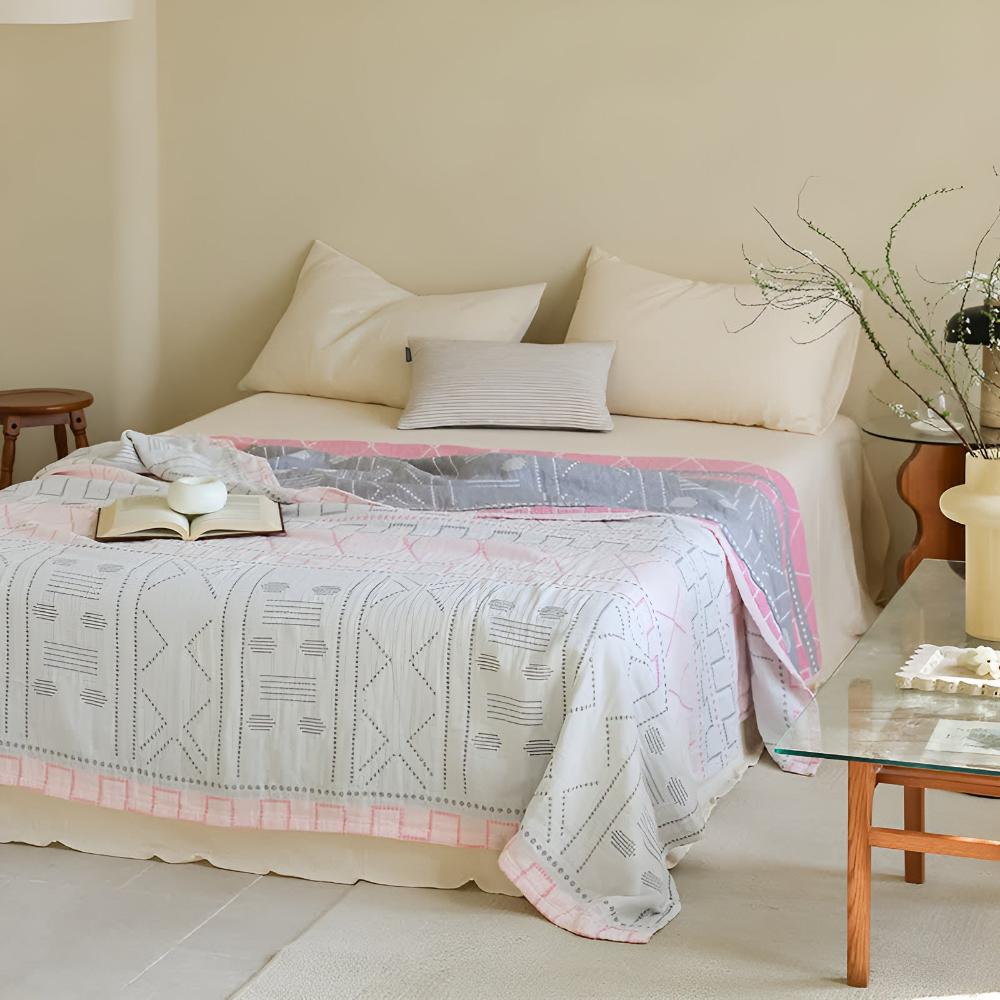 Geometric Cotton Blanket — product detail view
